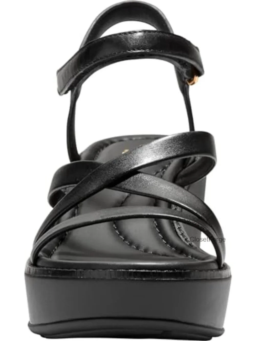 Strappy Wedge Sandals Leather Slip On Open Toe Comfortable